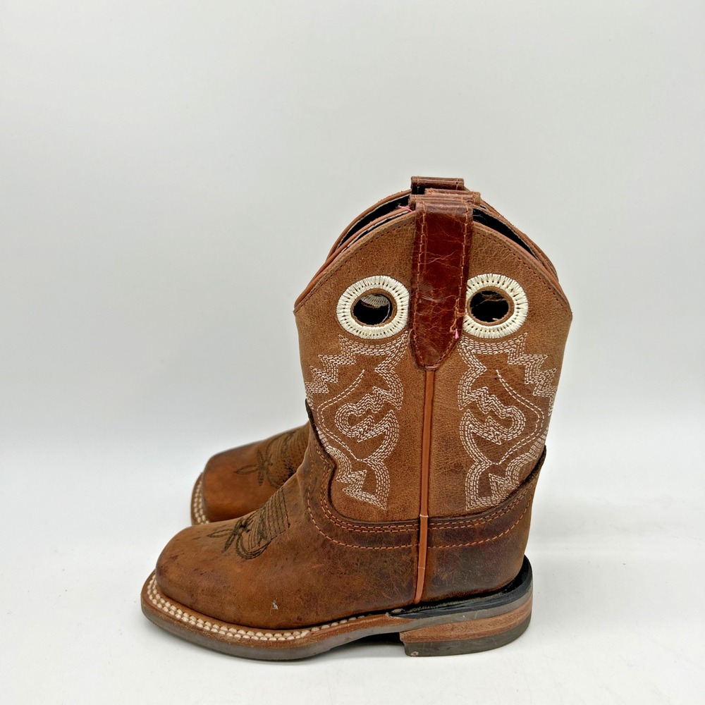 Veretta Boots Kids‎ Size 15 Western Leather Brown Embroidered Cowboy Kidcore